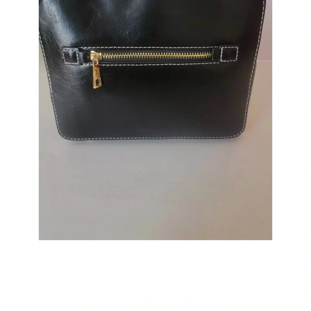 Jessica Moore Women's Black Faux Leather Clutch Crossbody Bag Medium NWT